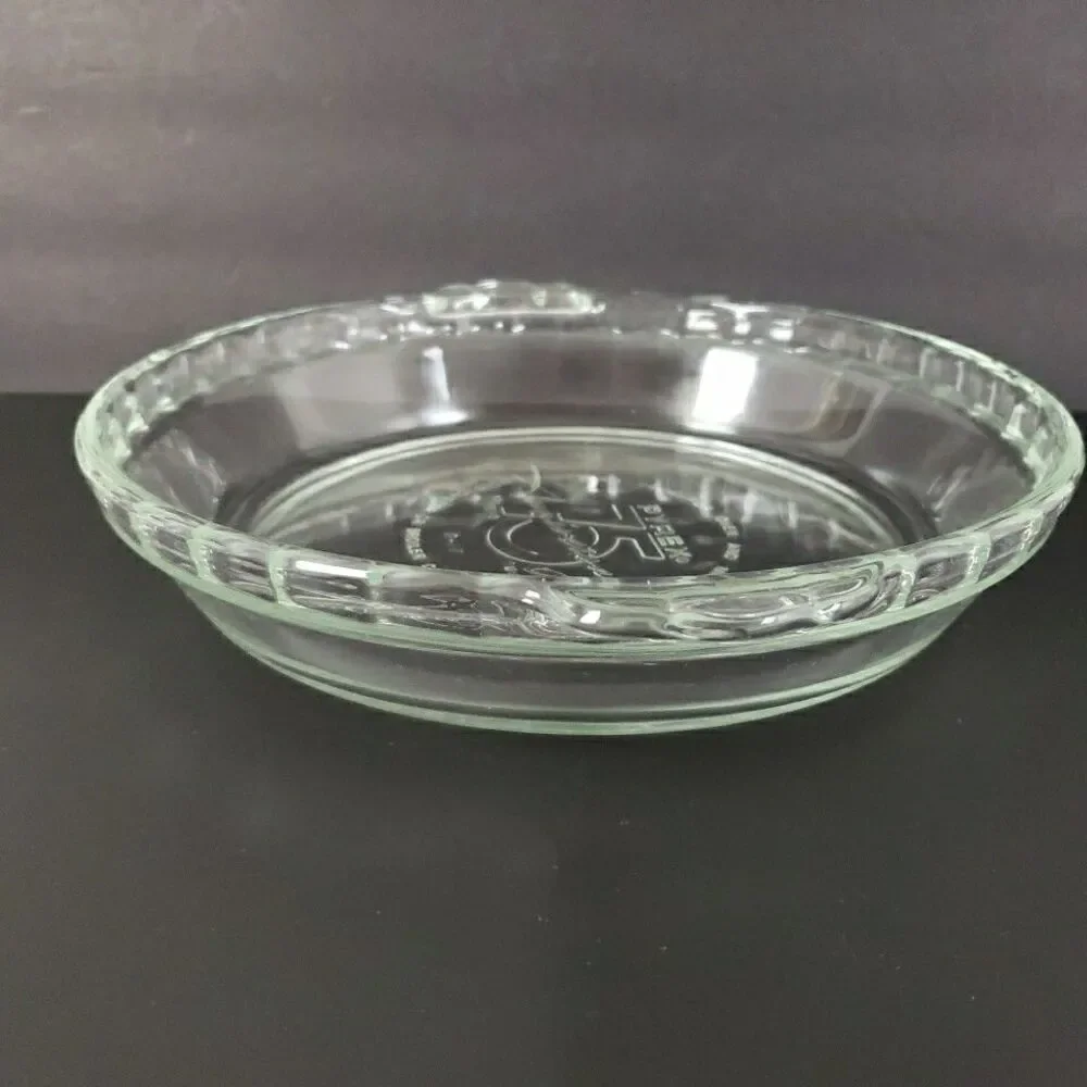 Pyrex Pie Plate 75 Anniversary 229A 23cm Fluted Deep Dish Clear Glass Baking